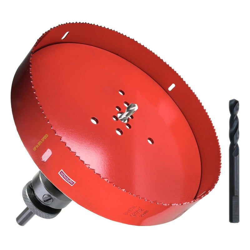 wowsupm 9-27/32” HSS Bi Metal Hole Saw Cutter with Arbor Heavy Duty Hole Saw Bit for Wood Drywall Plastic Aluminum Mild Steel Iron Metal Stainless Steel - Image 1